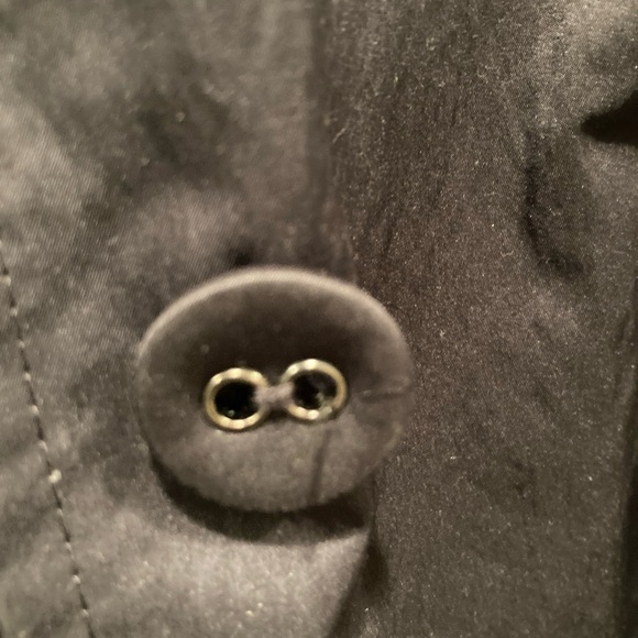 J Jill women’s coat trench s black rouched waist belted button & pockets - Picture 5 of 6